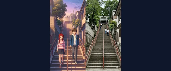 アニメ聖地と実景の比較広告